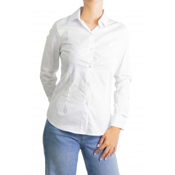 Camicia tinta unita avvitata in cotone 